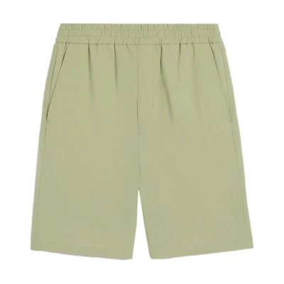 Ami Paris AMIPARIS Green Relaxed Fit Straight Elastic Waist Casual Shorts. HSO306CO0062-317