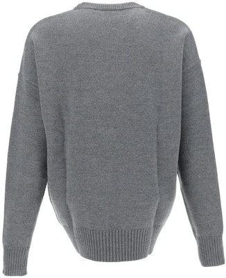 Ami Paris AMIPARIS 灰色圖案印花寬鬆版圓領毛衣. UKS002018GREYRED Lookbook Ami Paris AMIPARIS 灰色圖案印花寬鬆版圓領毛衣. UKS002018GREYRED