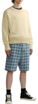 Ami Paris AMIPARIS 米色刺繡Logo針織毛衣 休閒版型。 UKS008016 Shop Ami Paris AMIPARIS 米色刺繡Logo針織毛衣 休閒版型。 UKS008016