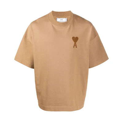 Ami Paris AMIPARIS Logo Heart Slim Fit T-Shirt Khaki Color H20HJ13379-250