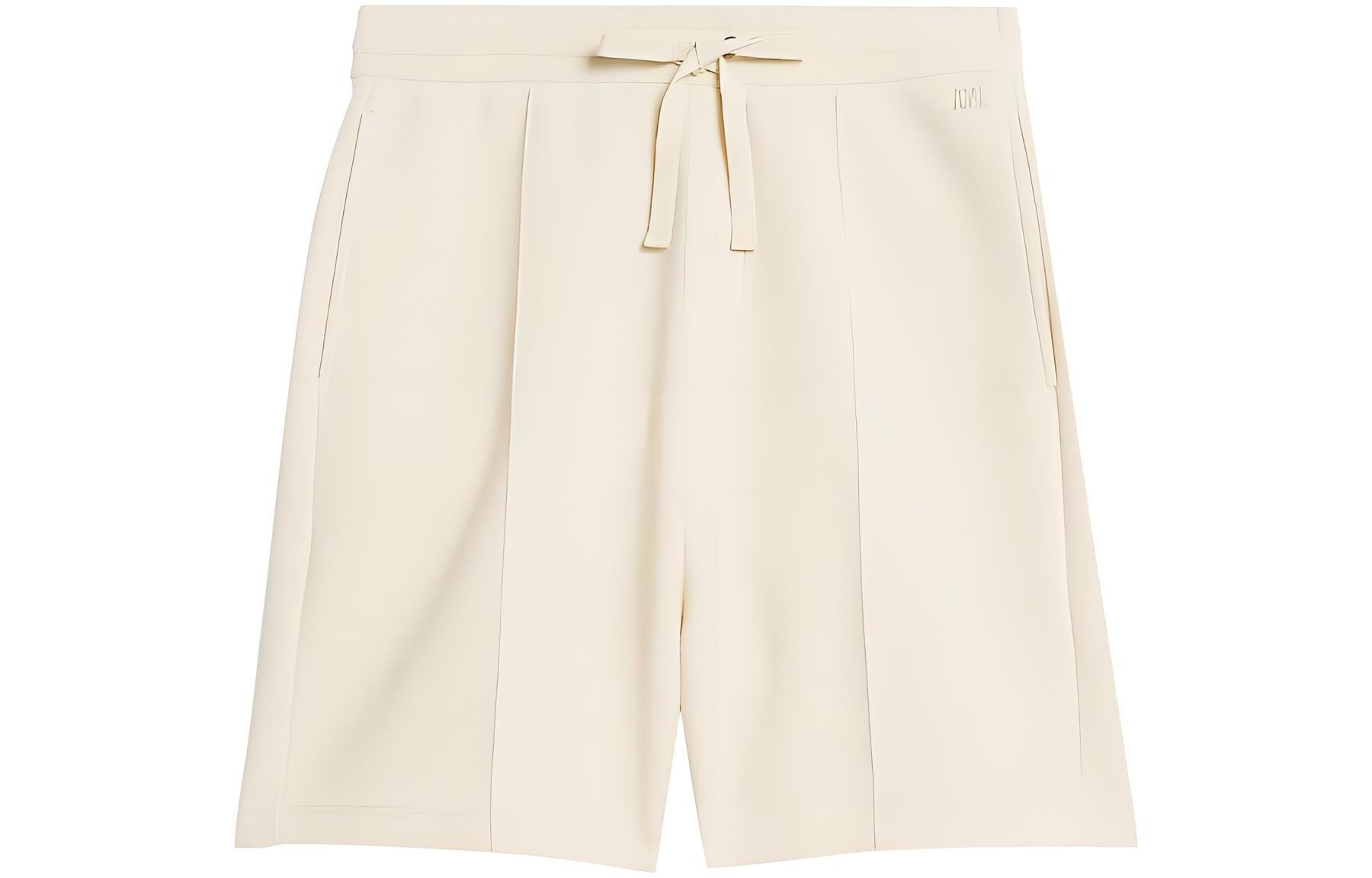 Ami Paris AMIPARIS  Loose Fit Solid Color Drawstring Shorts Beige HSO615750-709