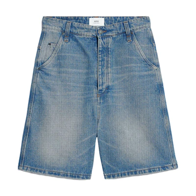 Ami Paris AMIPARIS Low-Waist Slim Fit Zipper Straight Shorts Blue HSO600DE0001-480