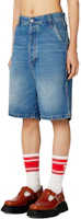 Purchase Ami Paris AMIPARIS Low-Waist Slim Fit Zipper Straight Shorts Blue HSO600DE0001-480