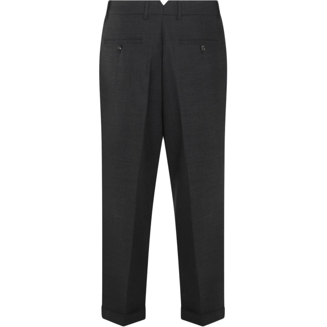 Lookbook Ami Paris Seluar Panjang Straight Fit Zip Kelabu Loose Fit Lelaki. HTR111PL0002-061