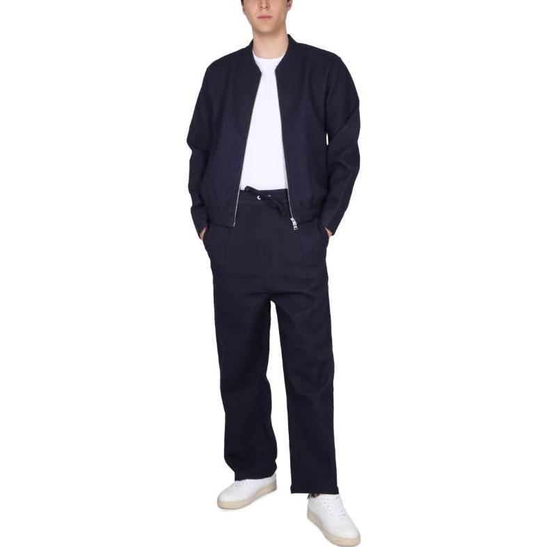 Lookbook Ami Paris AMIPARIS 海軍藍純色拉鍊長袖外套. HJK015750-491