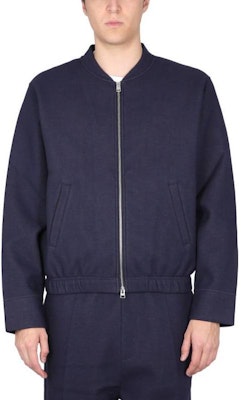 Ami Paris AMIPARIS 海軍藍純色拉鍊長袖外套. HJK015750-491 Shop Ami Paris AMIPARIS 海軍藍純色拉鍊長袖外套. HJK015750-491