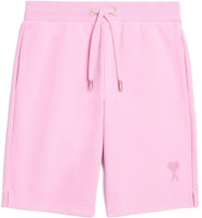 Ami Paris AMIPARIS Pink High-Waisted Tie Shorts with Heart Embroidery USO604747-663 Ami Paris AMIPARIS Pink High-Waisted Tie Shorts with Heart Embroidery USO604747-663