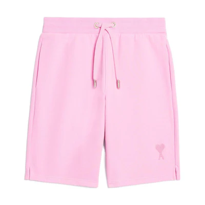 Ami Paris AMIPARIS Pink High-Waisted Tie Shorts with Heart Embroidery USO604747-663