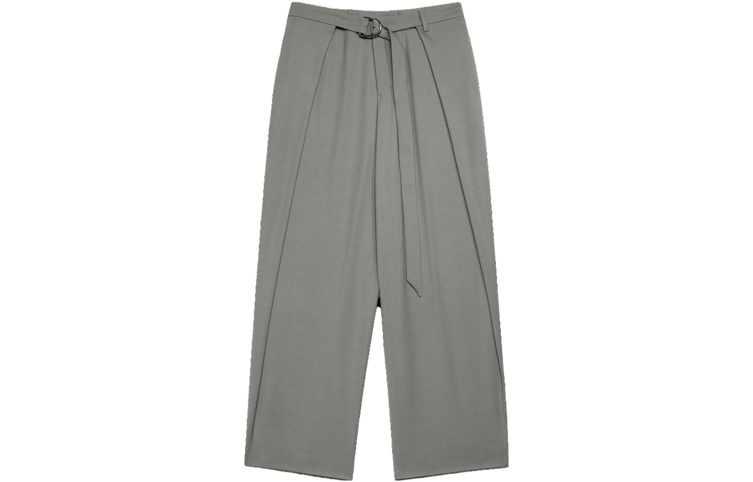 Ami Paris AMIPARIS  Relaxed Fit Solid Color Wide-Leg Casual Pants HTR407VI0007087