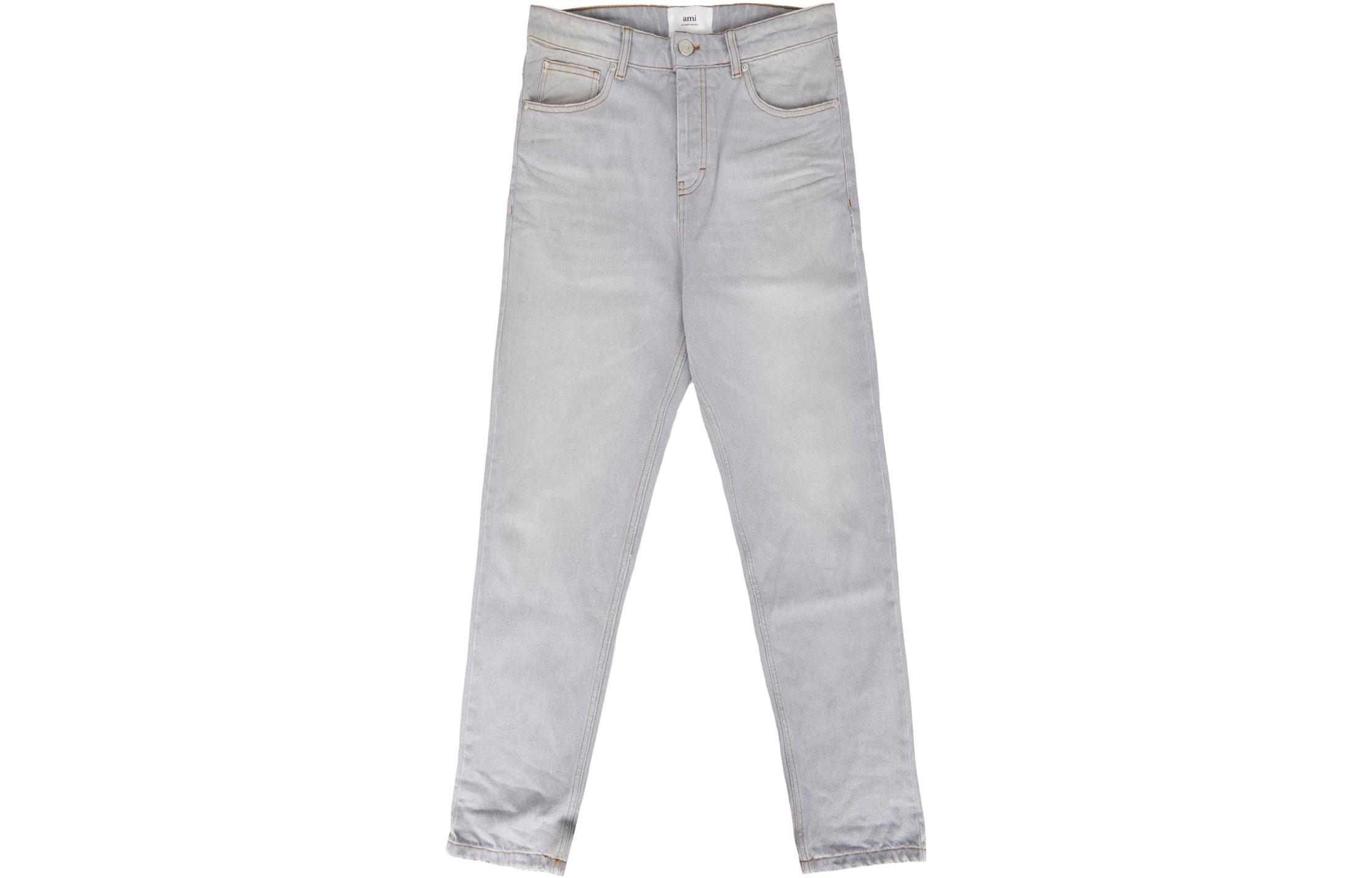 Ami Paris AMIPARIS  Retro Straight Jeans Vintage Gray Comfortable Denim. HTR103DE00190554