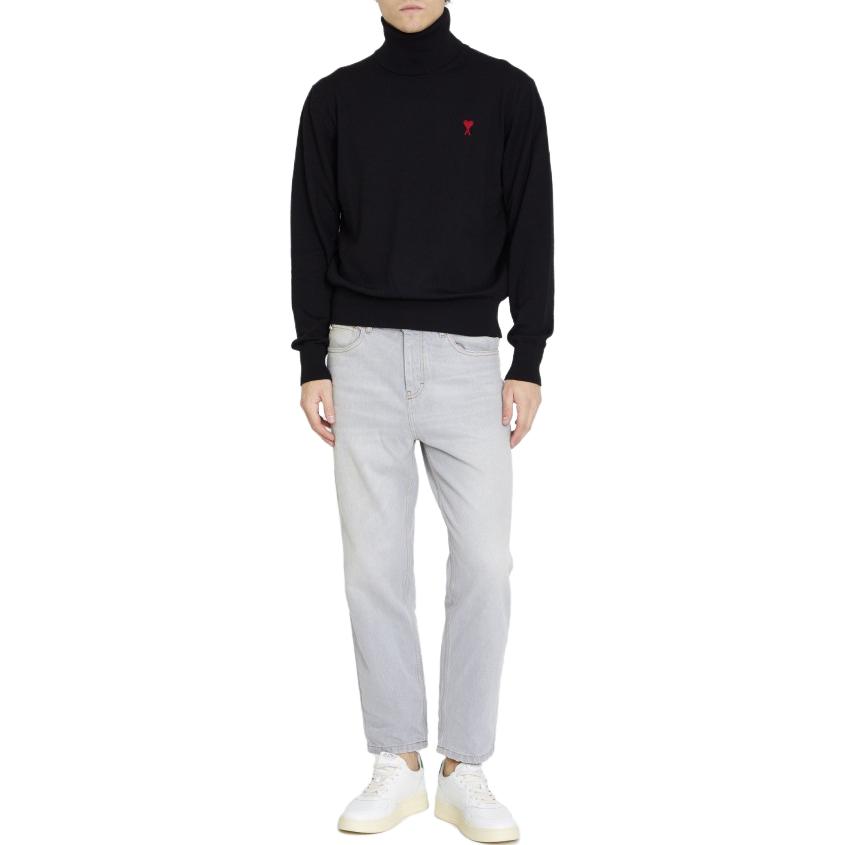 Lookbook 아미파리 AMIPARIS 레트로 스트레이트 진 빈티지 그레이 편안한 데님. HTR103DE00190554