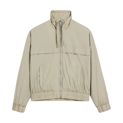 Ami Paris AMIPARIS Sage Green Zip-Up Stand Collar Jacket. HJK051PA0009317