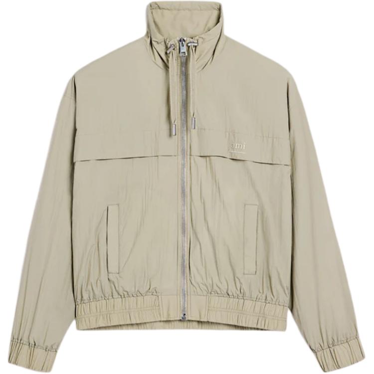 Order Ami Paris AMIPARIS 經典鼠尾草綠立領拉鍊外套。 HJK051PA0009317