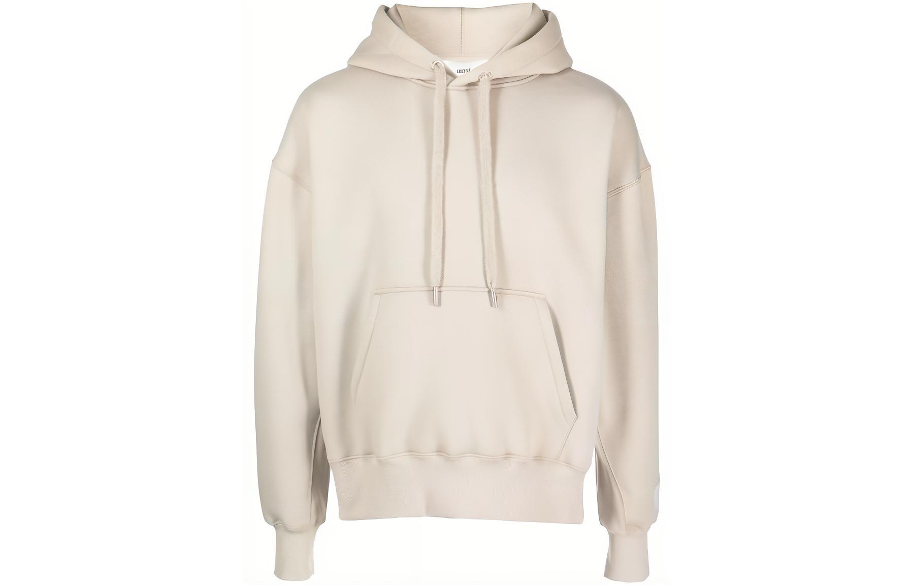 Ami Paris AMIPARIS  Solid Color Hoodie Sweatshirt Off-White USW217740-185