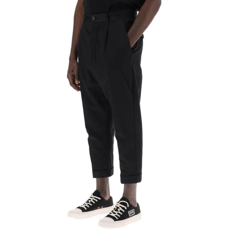 Shop Ami Paris Seluar Slim Fit Warna Hitam Kasual Crop Lelaki. HTR101CO0009-001