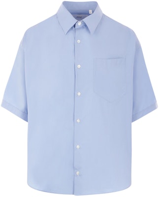 Ami Paris AMIPARIS 藍色短袖純色修身襯衫 HSH216CO0063-484 Buy Ami Paris AMIPARIS 藍色短袖純色修身襯衫 HSH216CO0063-484