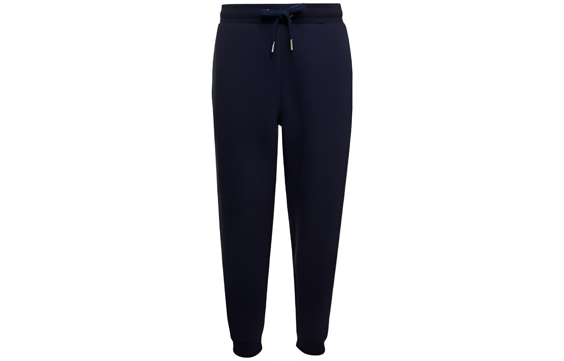 Ami Paris AMIPARIS  Solid Mid-Waist Jogger Pants Dark Blue Casual Style. UTR207740-430