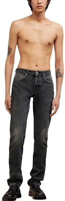 아미파리 AMIPARIS 백 로고 프린트 스트레이트 진 - 블랙. H23HTR001DE0018 Lookbook 아미파리 AMIPARIS 백 로고 프린트 스트레이트 진 - 블랙. H23HTR001DE0018