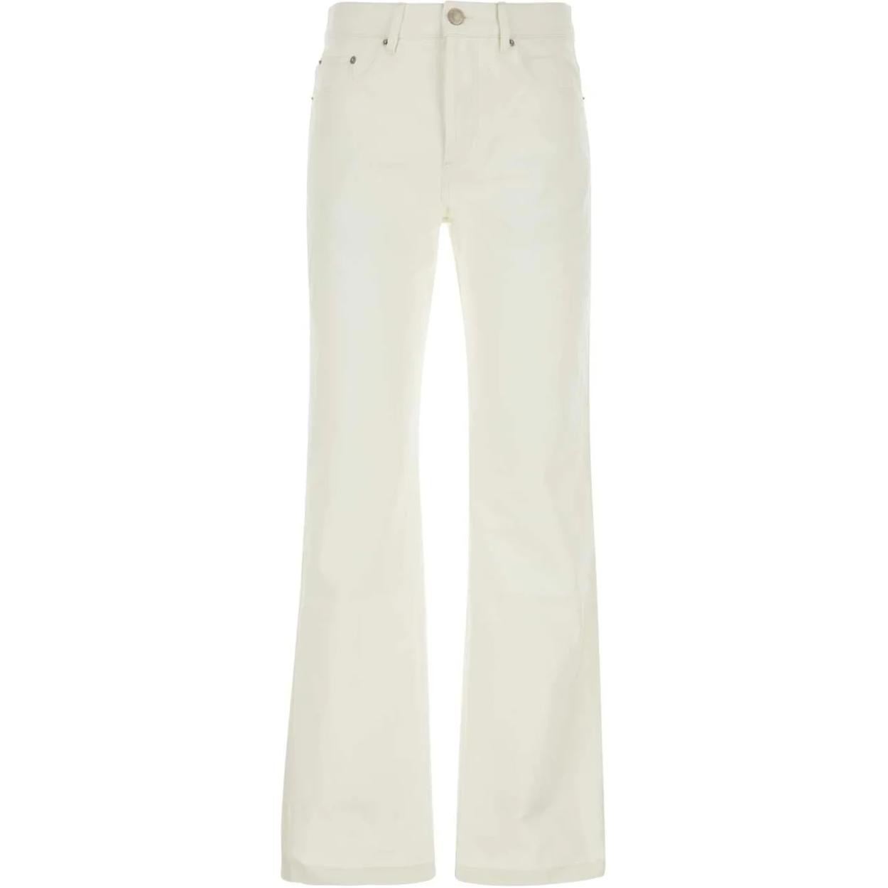 Order Ami Paris Celana Kasual Putih High-Waisted Straight-Leg. HTR500CO0033-168