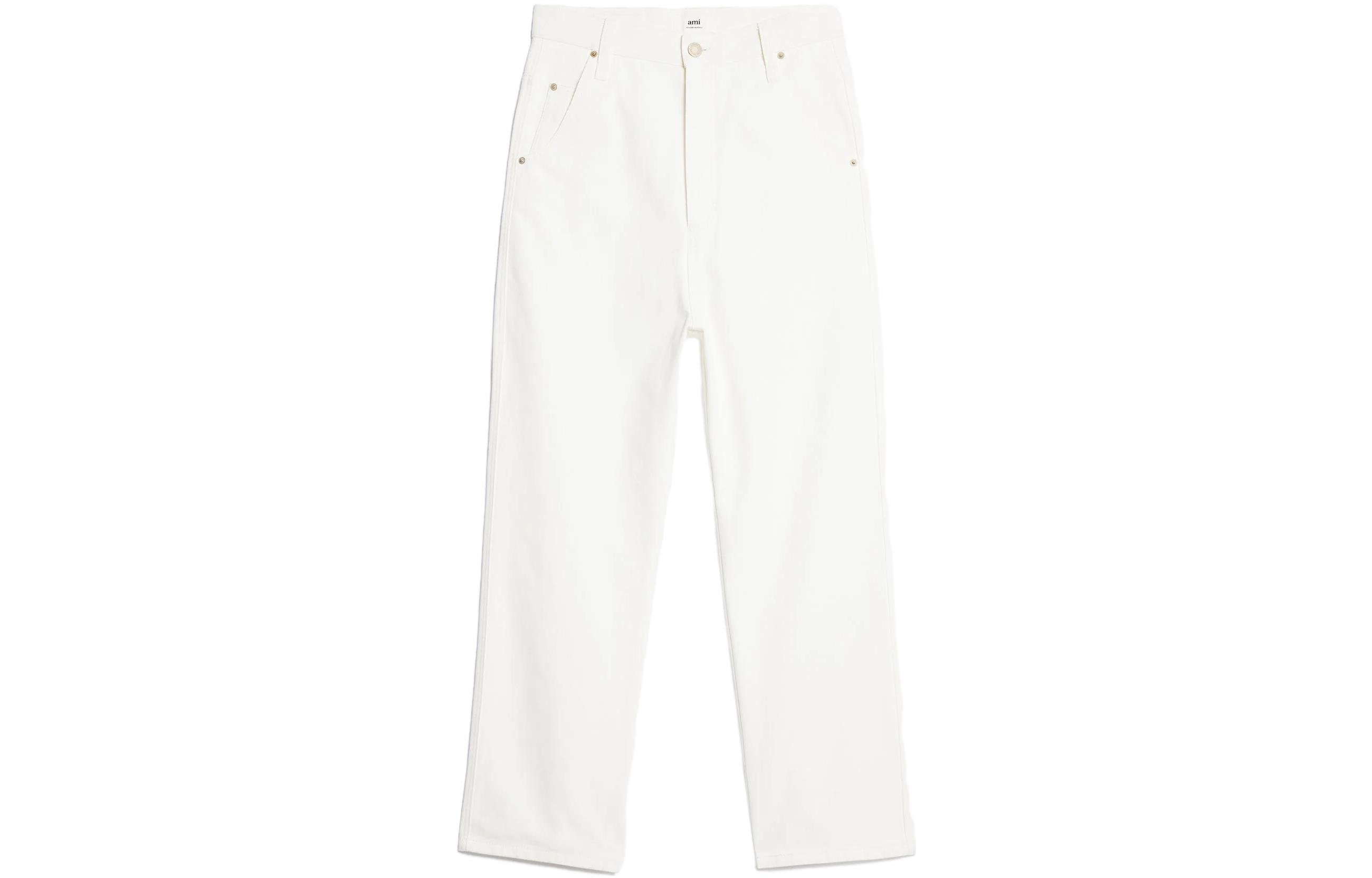 Ami Paris AMIPARIS  White Wide-Leg Track Pants with Logo and Side Stripe Details. HTR102CO0033-168