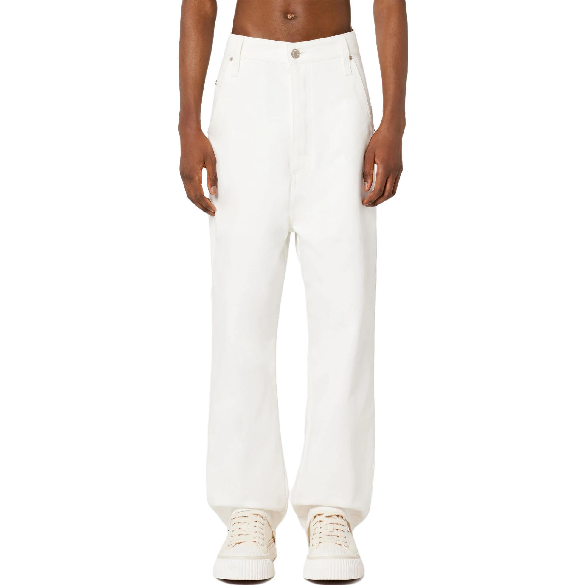 Lookbook Ami Paris Seluar Track Kaki Lebar Putih dengan Logo dan Jalur Sisi. HTR102CO0033-168