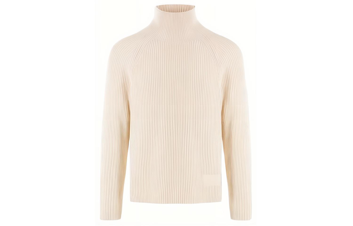 Ami Paris AMIPARIS Beige  Turtleneck Long Sleeve Sweater. HKS424KN0031-185