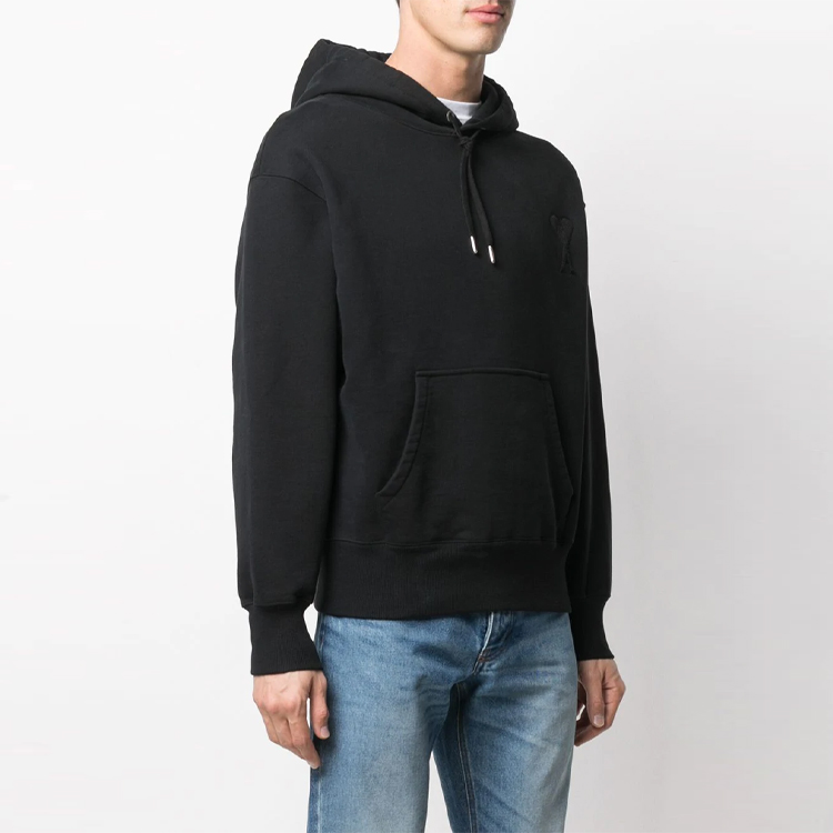 Ami Paris AMIPARIS Black Heart Logo Hoodie Unisex Couple Outfit. E21HJ058747-001 圖 5