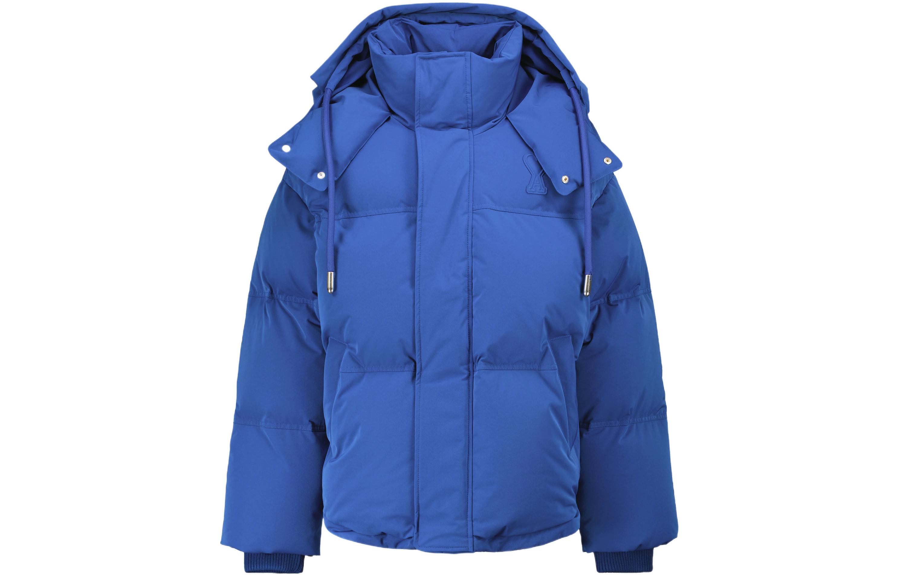 Ami Paris AMIPARIS Blue Quilted Puffer Jacket Unisex Winter Zip-Up Hoodie Coat H21OW201-299 圖 2