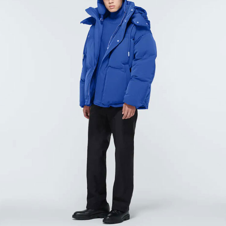 Ami Paris AMIPARIS Blue Quilted Puffer Jacket Unisex Winter Zip-Up Hoodie Coat H21OW201-299 圖 3
