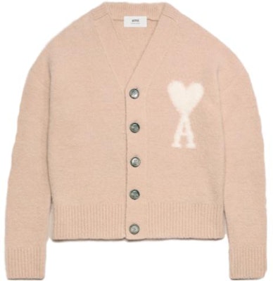 Ami Paris AMIPARIS粉紅愛心V領羊毛開衫 情侶款針織毛衣. UKC025KN0032-685 Buy Ami Paris AMIPARIS粉紅愛心V領羊毛開衫 情侶款針織毛衣. UKC025KN0032-685