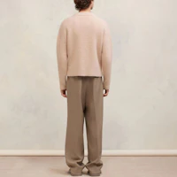 Shop Ami Paris AMIPARIS Cloudy Wool Ami De Cœur Pink Heart V-Neck Cardigan Unisex Sweater. UKC025KN0032-685