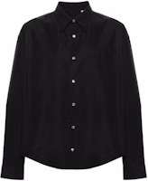 Ami Paris AMIPARIS Curved Hem Oversized Button-Up Long Sleeve Shirt Unisex Black USH116CO0064-001 Ami Paris AMIPARIS Curved Hem Oversized Button-Up Long Sleeve Shirt Unisex Black USH116CO0064-001