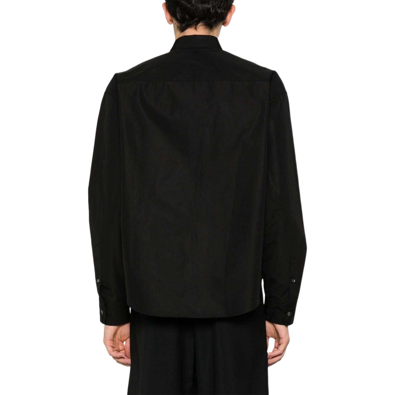 Shop 아미파리 AMIPARIS 남녀공용 블랙 오버사이즈 버튼업 롱슬리브 셔츠 USH116CO0064-001