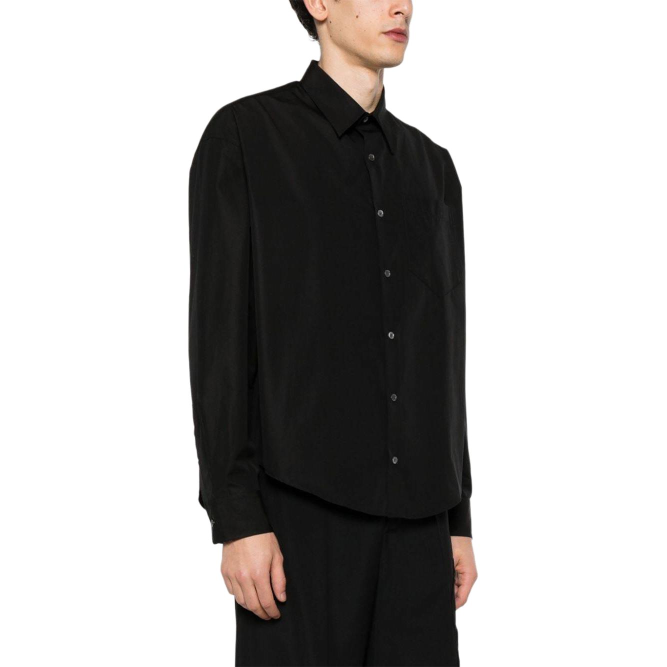 Purchase 아미파리 AMIPARIS 남녀공용 블랙 오버사이즈 버튼업 롱슬리브 셔츠 USH116CO0064-001