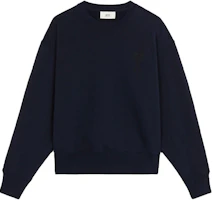 AMI PARIS AMIPARIS De Coeur Black Crewneck Pullover Sweatshirt with Logo A21HJ028747-001 AMI PARIS AMIPARIS De Coeur Black Crewneck Pullover Sweatshirt with Logo A21HJ028747-001
