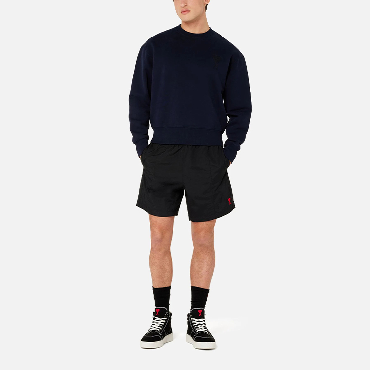 AMI PARIS AMIPARIS De Coeur Black Crewneck Pullover Sweatshirt with Logo A21HJ028747-001 圖 3