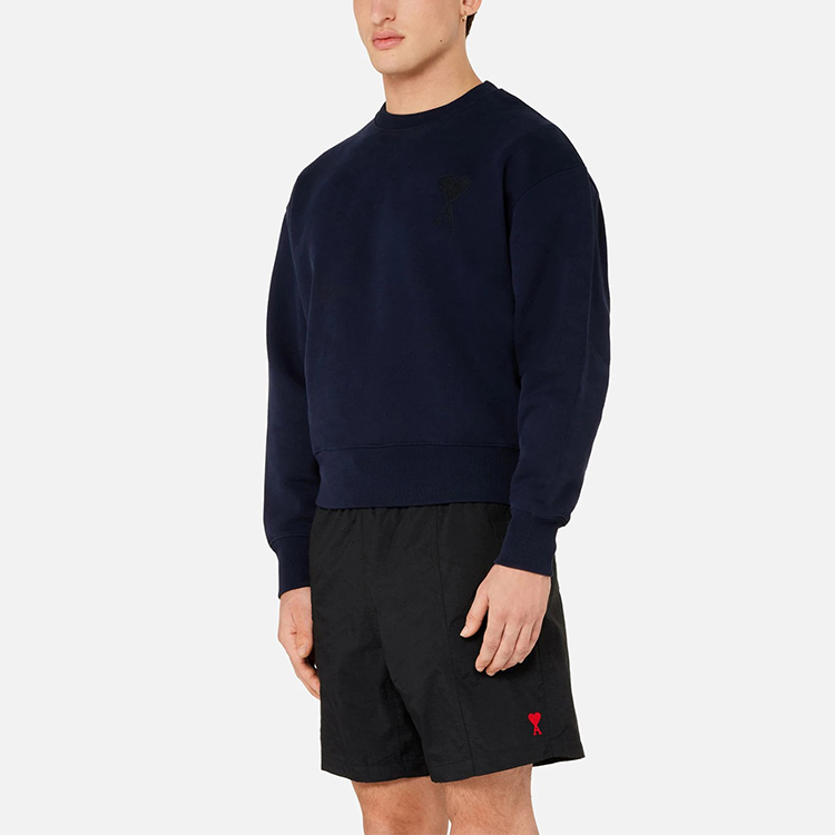 AMI PARIS AMIPARIS De Coeur Black Crewneck Pullover Sweatshirt with Logo A21HJ028747-001 圖 5