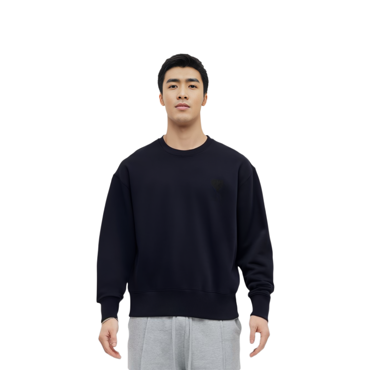 AMI PARIS AMIPARIS De Coeur Black Crewneck Pullover Sweatshirt with Logo A21HJ028747-001 圖 7