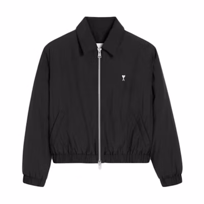 Ami Paris AMIPARIS De Coeur Classic Metal Heart Nylon Padded Jacket Unisex Black HJK034PA0009-001