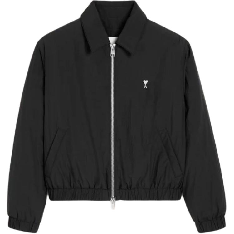 Order Ami Paris AMIPARIS 金屬心款尼龍羽絨外套 男女款 黑色 HJK034PA0009-001