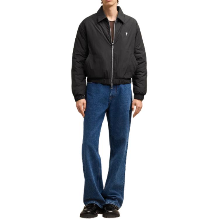 Lookbook Ami Paris AMIPARIS 金屬心款尼龍羽絨外套 男女款 黑色 HJK034PA0009-001