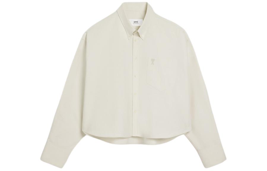 Ami Paris AMIPARIS De Coeur SS24 White Unisex Heart Pattern Loose Button-Up Shirt USH133CO0031-193 圖 2
