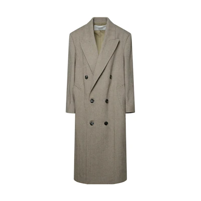 Ami Paris AMIPARIS Double-Breasted Coat Light Brown Unisex Long Sleeve Blazer Style FCO317WV0015268