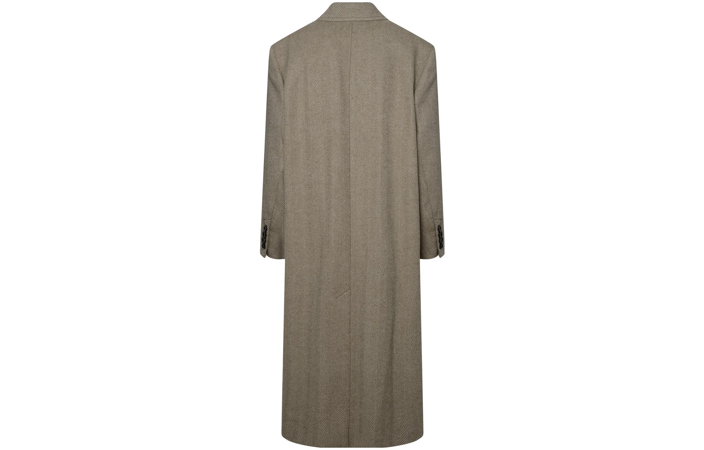 Lookbook Ami Paris Kot Double-Breasted Coklat Muda Blazer Lengan Panjang Uniseks FCO317WV0015268