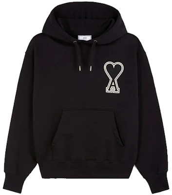 Ami Paris AMIPARIS 刺绣Logo男女同款黑色套头卫衣. A20HJ057-747 Order Ami Paris AMIPARIS 刺绣Logo男女同款黑色套头卫衣. A20HJ057-747