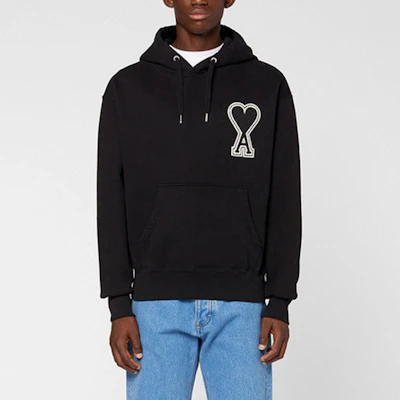 Ami Paris AMIPARIS 刺绣Logo男女同款黑色套头卫衣. A20HJ057-747 Shop Ami Paris AMIPARIS 刺绣Logo男女同款黑色套头卫衣. A20HJ057-747