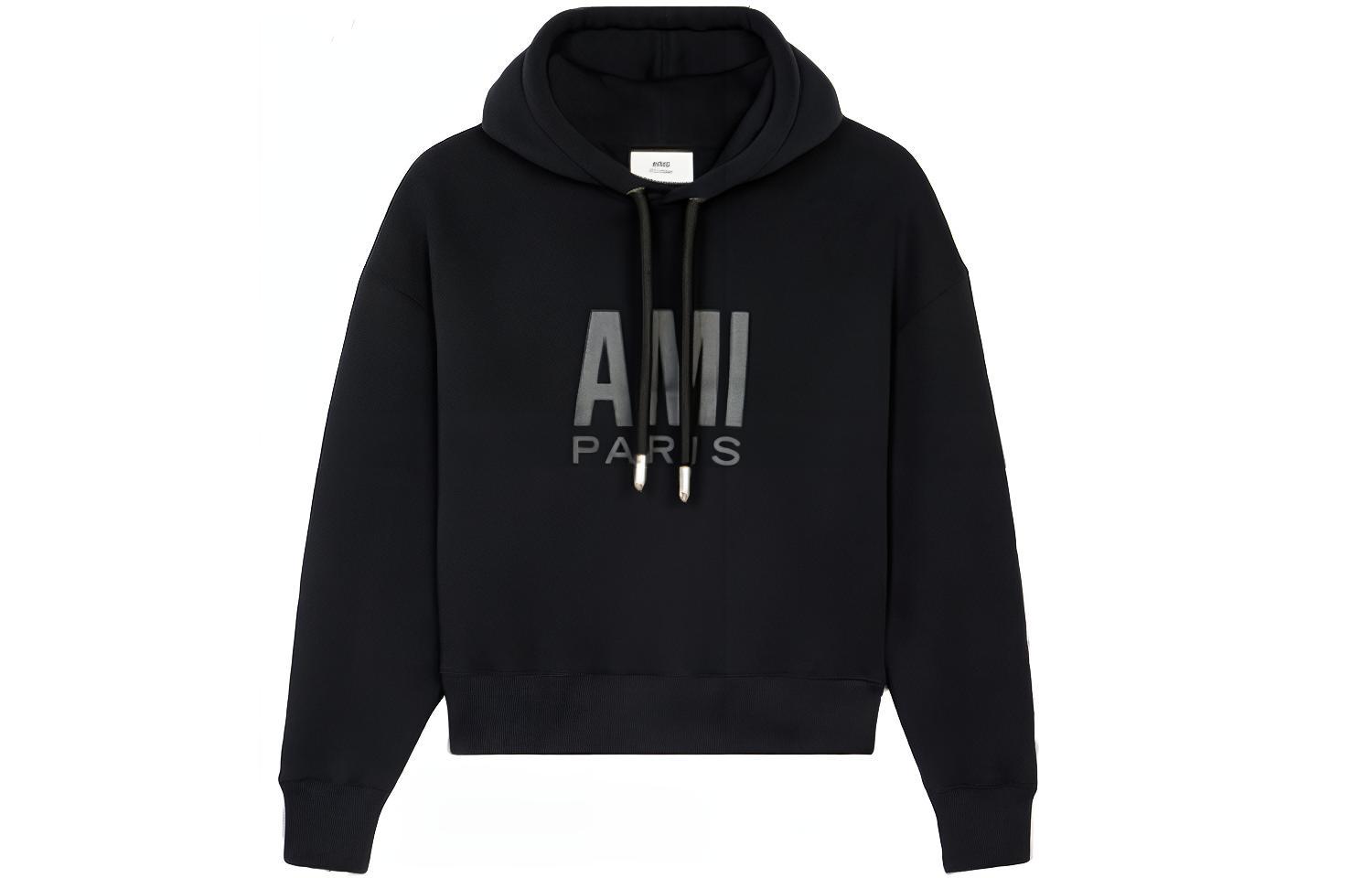 Ami Paris AMIPARIS FW21  Black Letter Print Sweatshirt. H21HJ062-749001