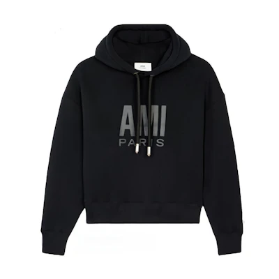 Ami Paris AMIPARIS FW21 Black Letter Print Sweatshirt. H21HJ062-749001