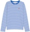 Order Ami Paris AMIPARIS FW21 蓝白拼色条纹长袖休闲T恤 A21HJ10672-406