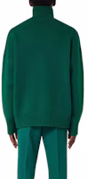 Shop Ami Paris Logo Knit Turtleneck Sweater Hijau Gelap Wool FW21. H21K213-018300